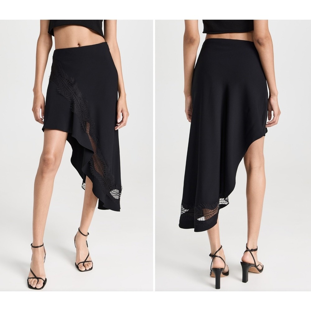 A.L.C. Dixie Skirt Black‎ Lace Asymmetrical Size 12